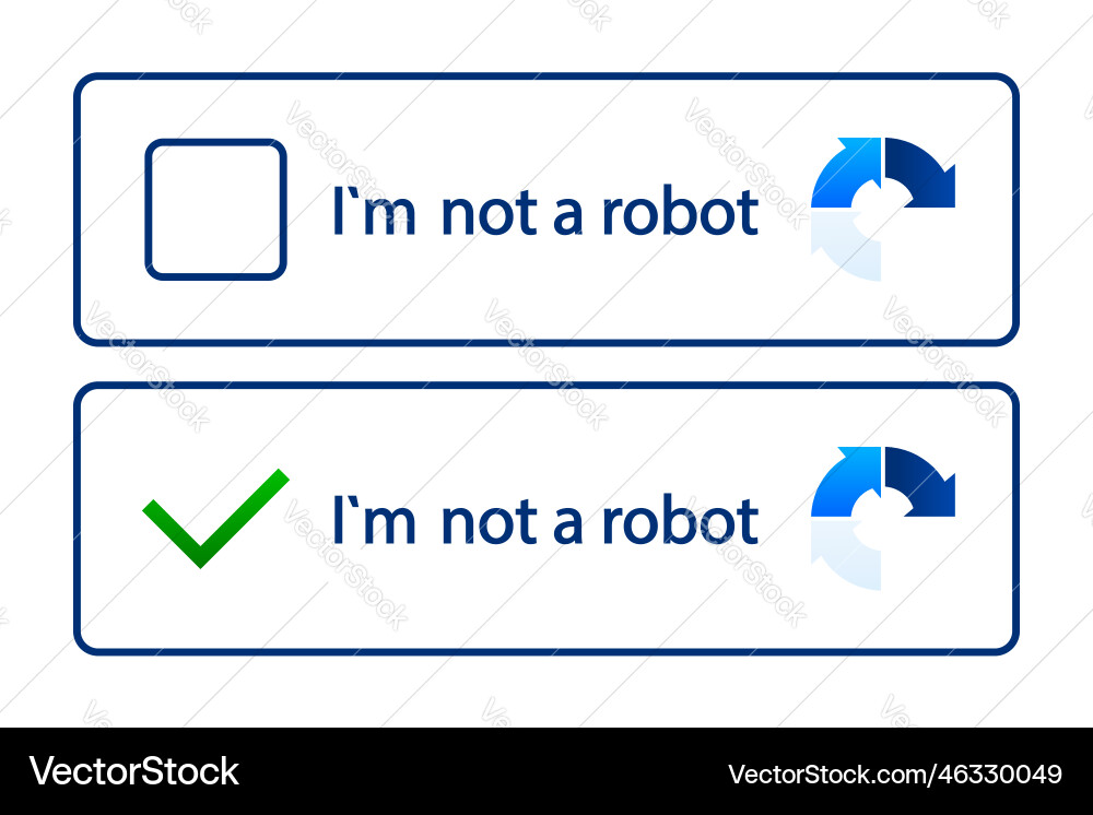 Recaptcha Confirmation Button vector image