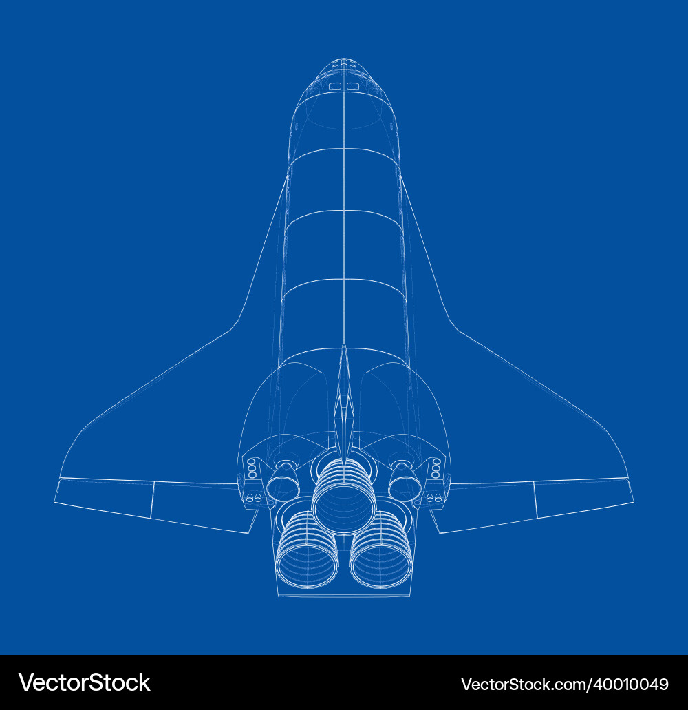 Space shuttle rendering of 3d Space shuttle rendering of 3d vector image