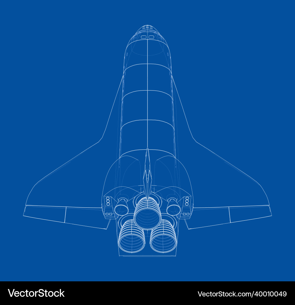 Space shuttle rendering of 3d vector image