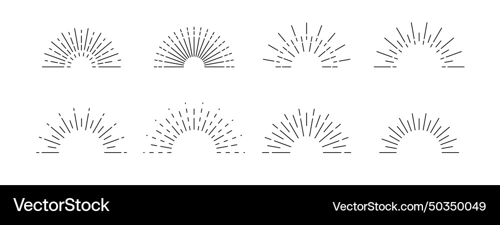Sunbursts explosion effects vintage doodles set Sunbursts explosion effects vintage doodles set vector image