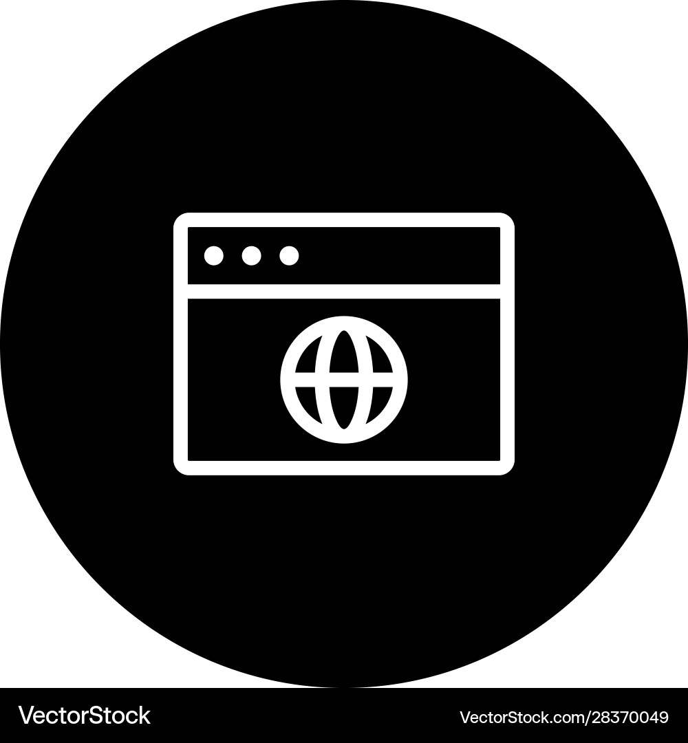 Web browser icon with white background vector image