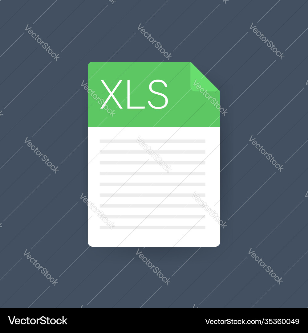 Xls file icon spreadsheet document type modern Xls file icon spreadsheet document type modern vector image