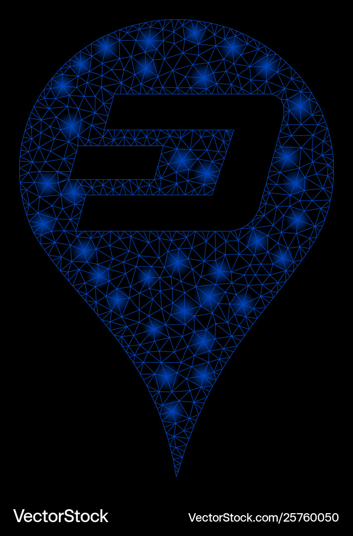 Bright mesh wire frame dashcoin map pointer Bright mesh wire frame dashcoin map pointer vector image