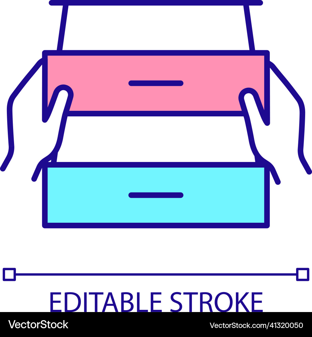 Checking drawers rgb color icon Vector Image