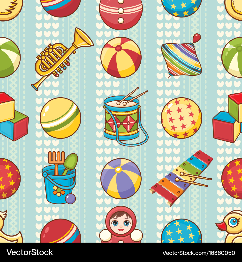 Child toy seamless pattern design element Vector Image