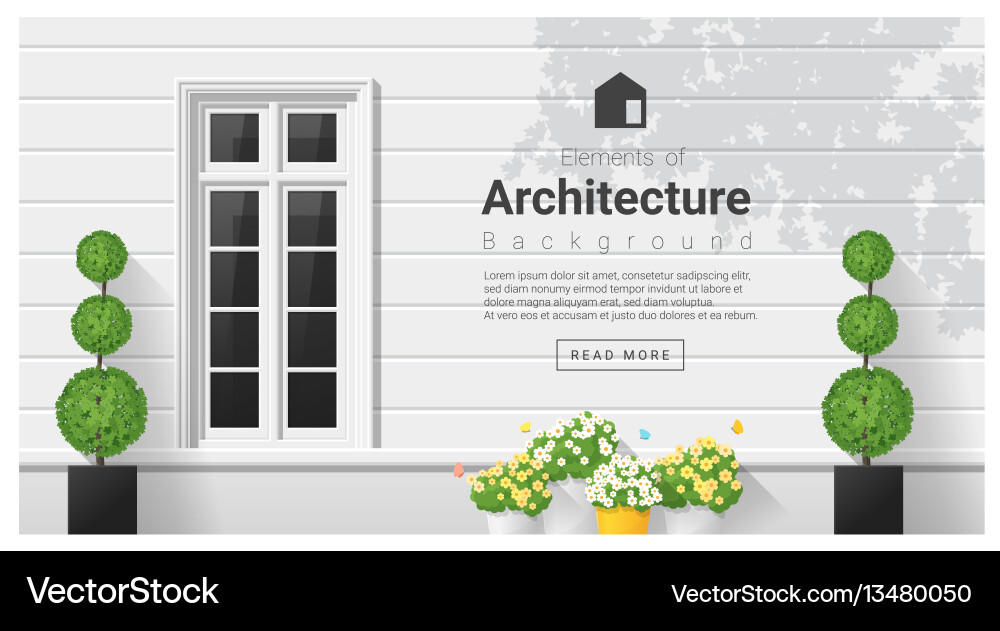 Elements of architecture window background 18 vector image
