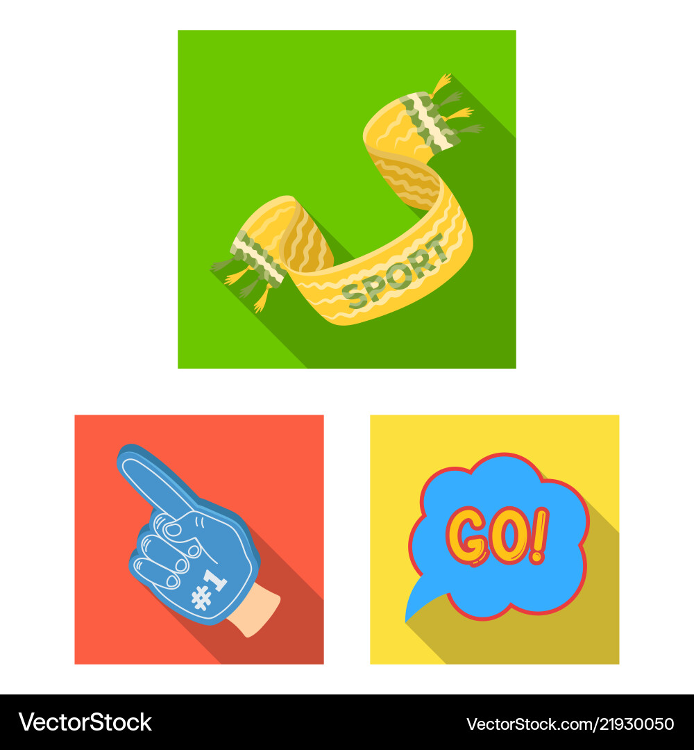 Fan and attributes flat icons in set collection vector image