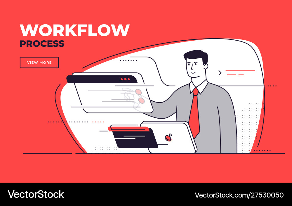 Flat style on a workflow Flat style on a workflow vector image