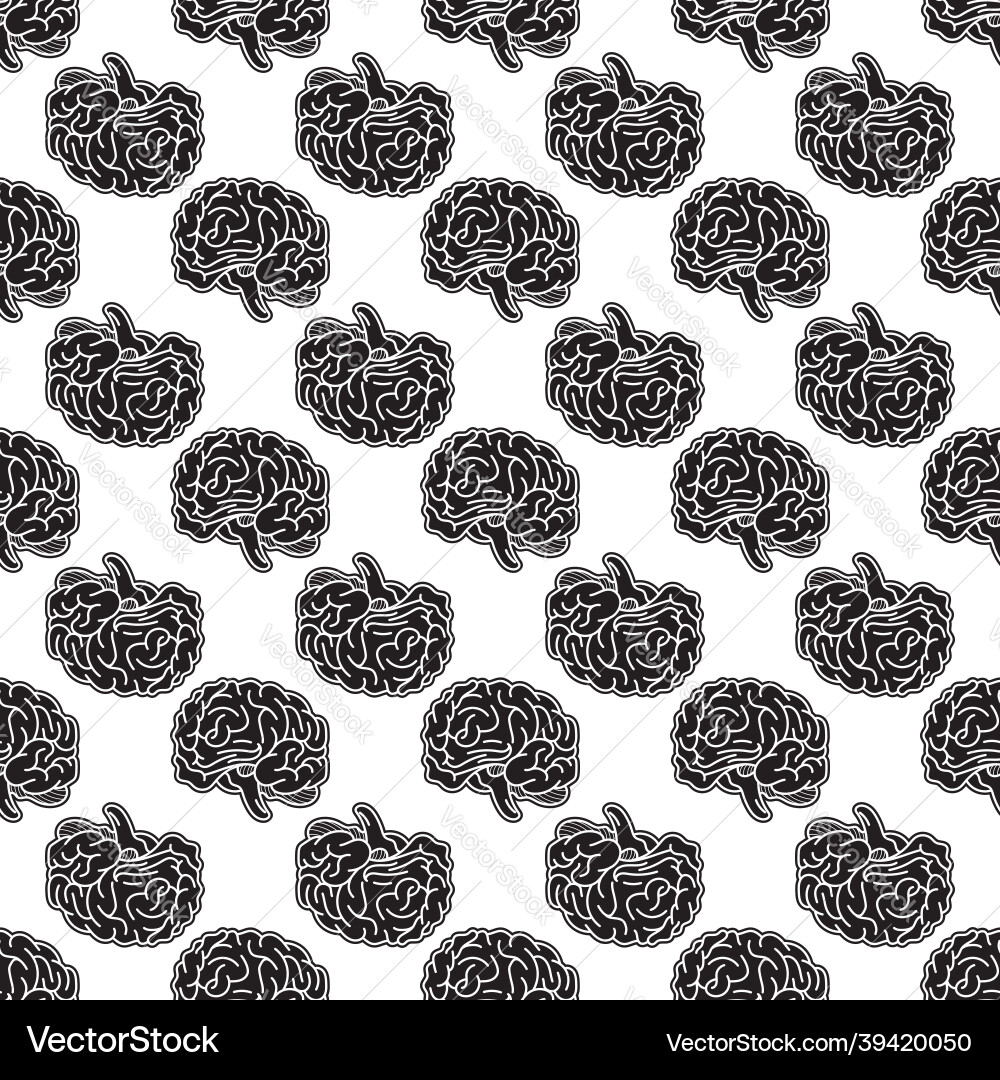 Genius brain pattern seamless Genius brain pattern seamless vector image