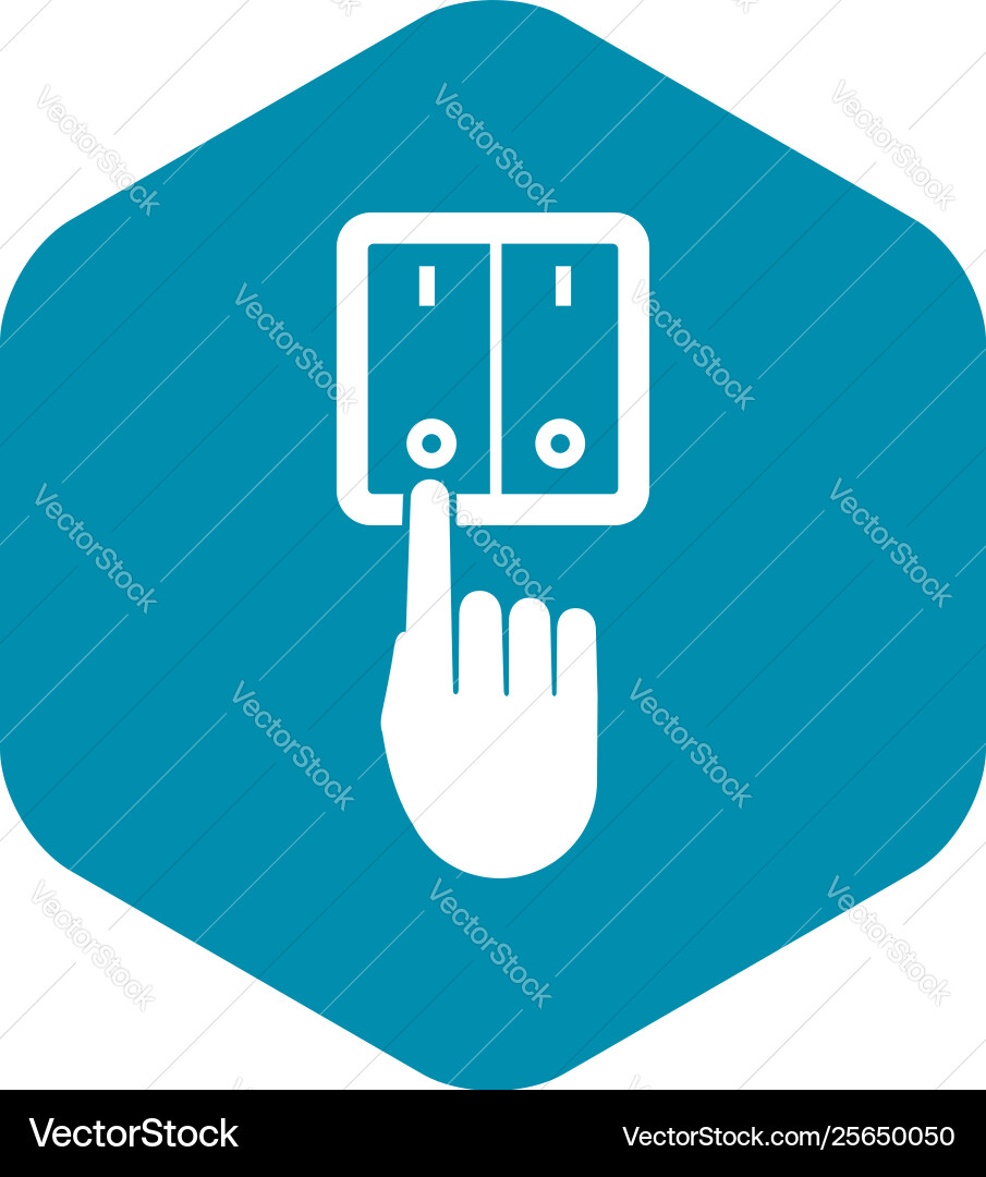 Hand switch light icon simple style vector image