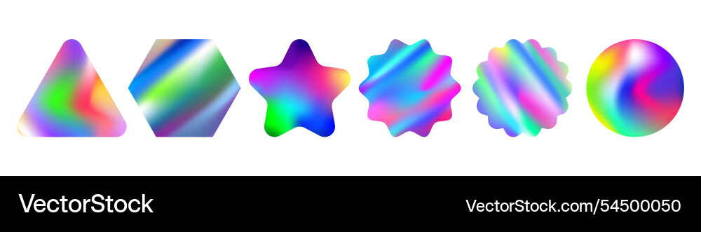 Holograph geometric shapes sticker Holograph geometric shapes sticker vector image