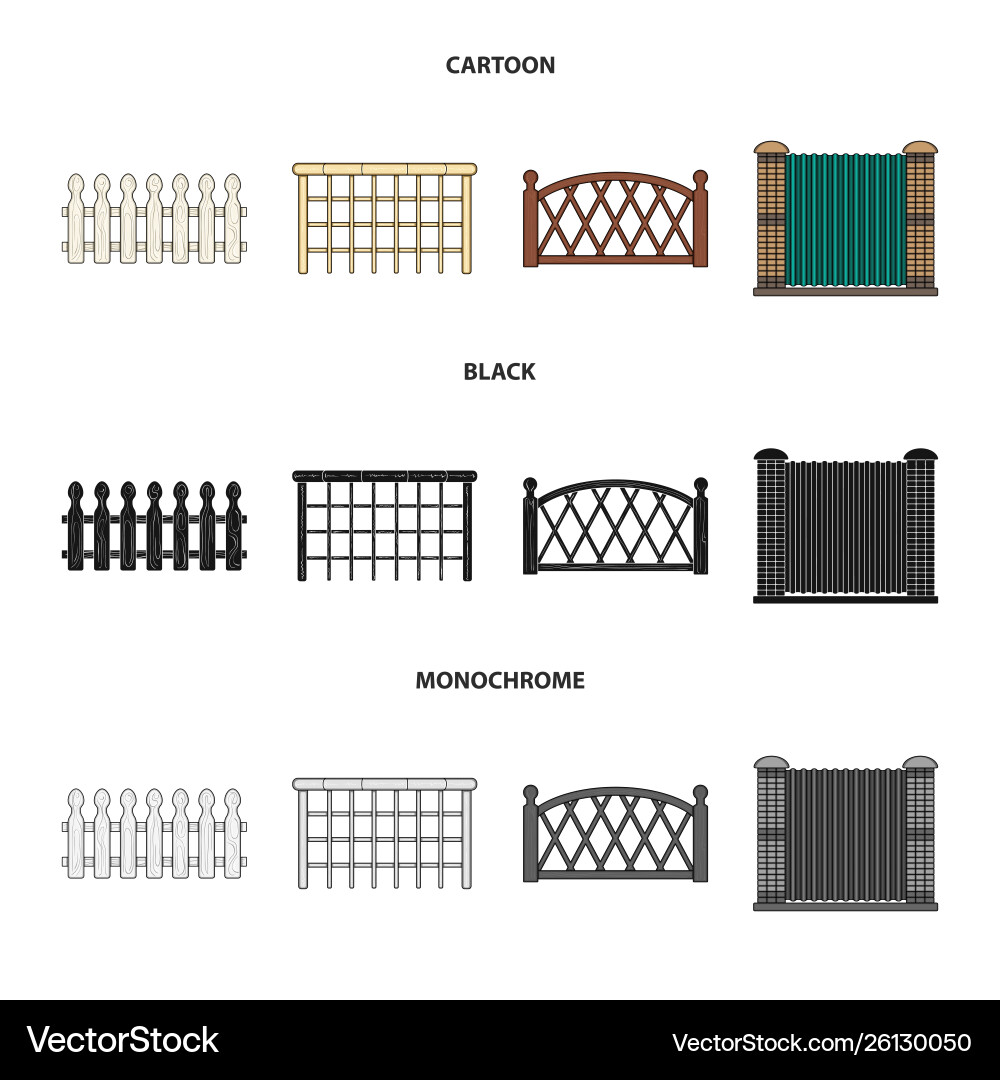 Isolated object gate and fence logo set vector image