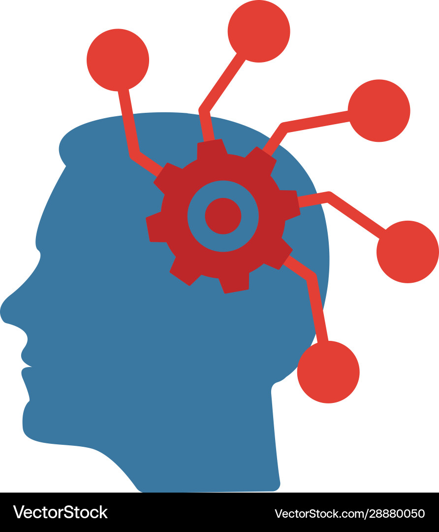 Machine learning icon simple flat element from vector image