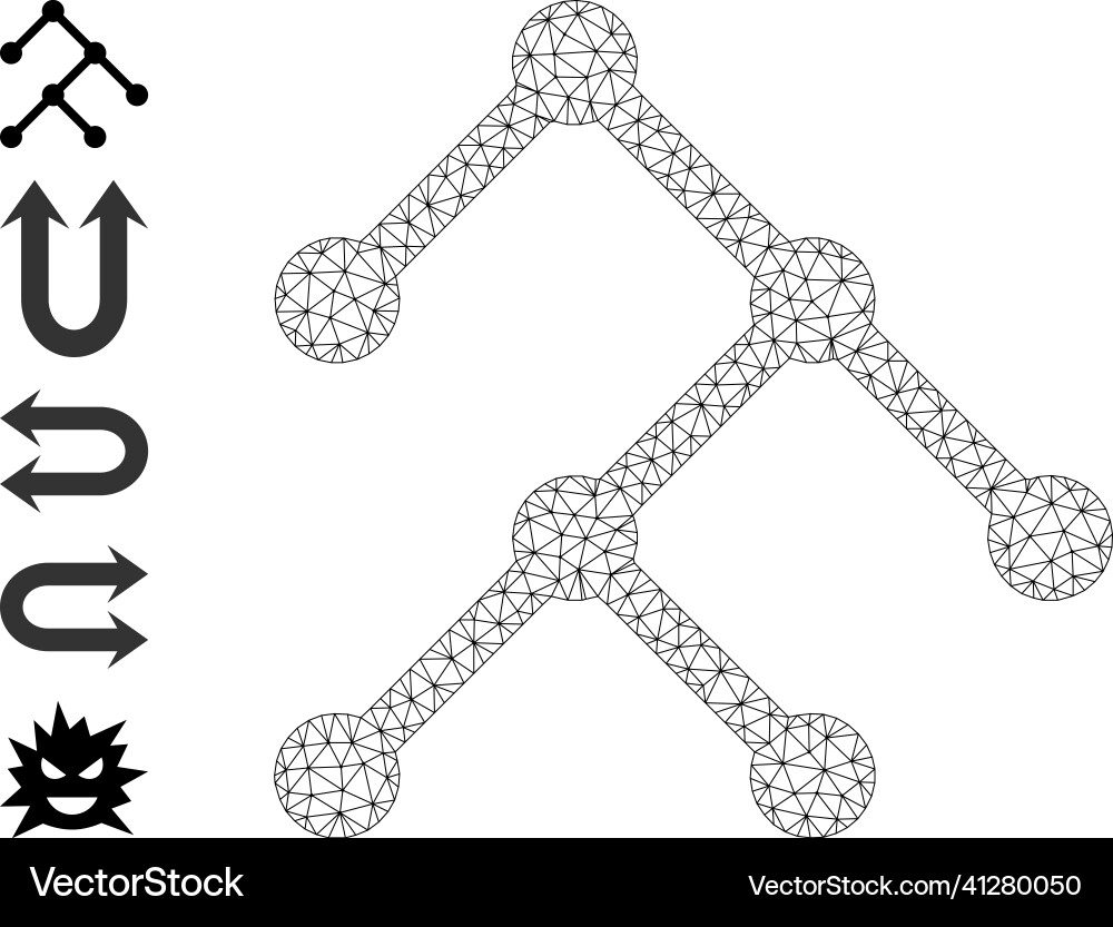 Mesh wireframe binary structure icon Mesh wireframe binary structure icon Vector Image