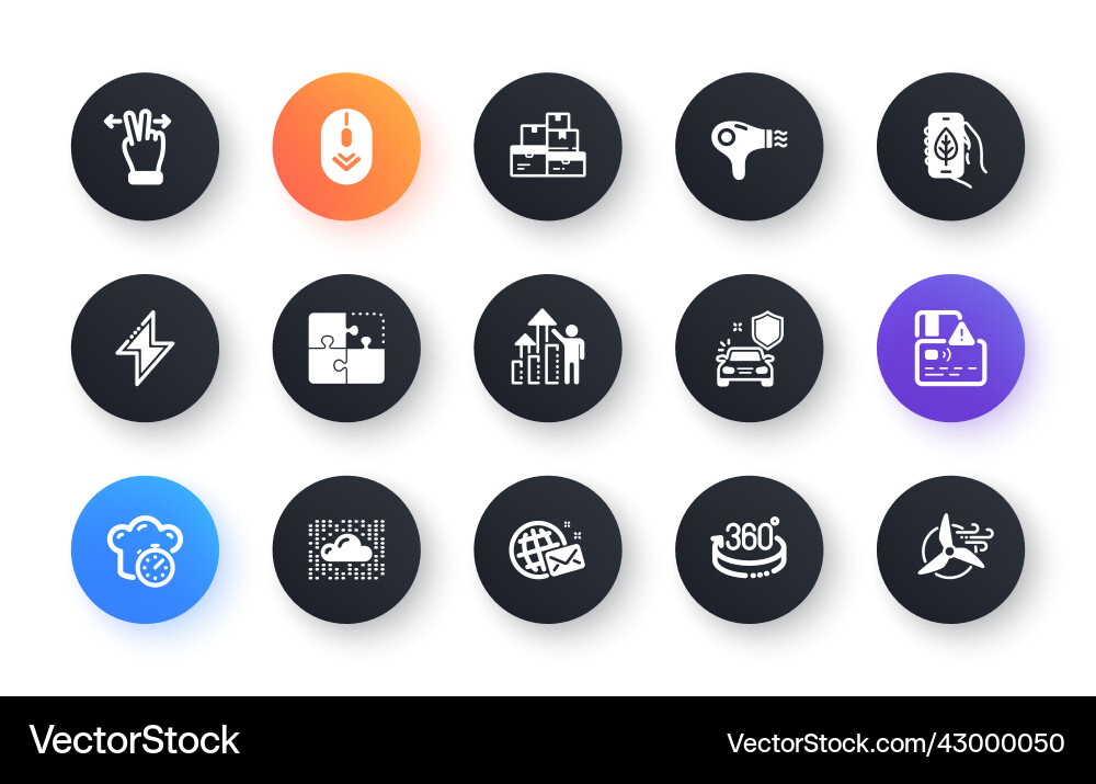 Minimal set of card cloud system and ecology app Vector Image