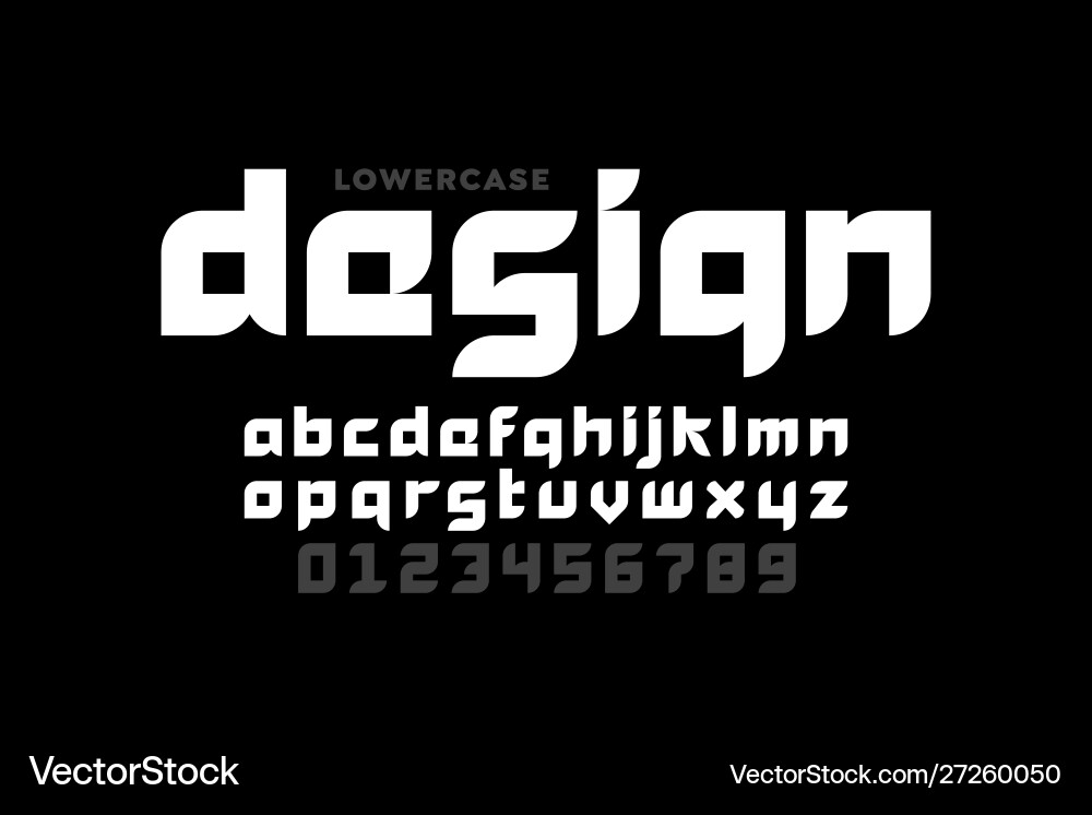 Modern style lowercase font design alphabet vector image