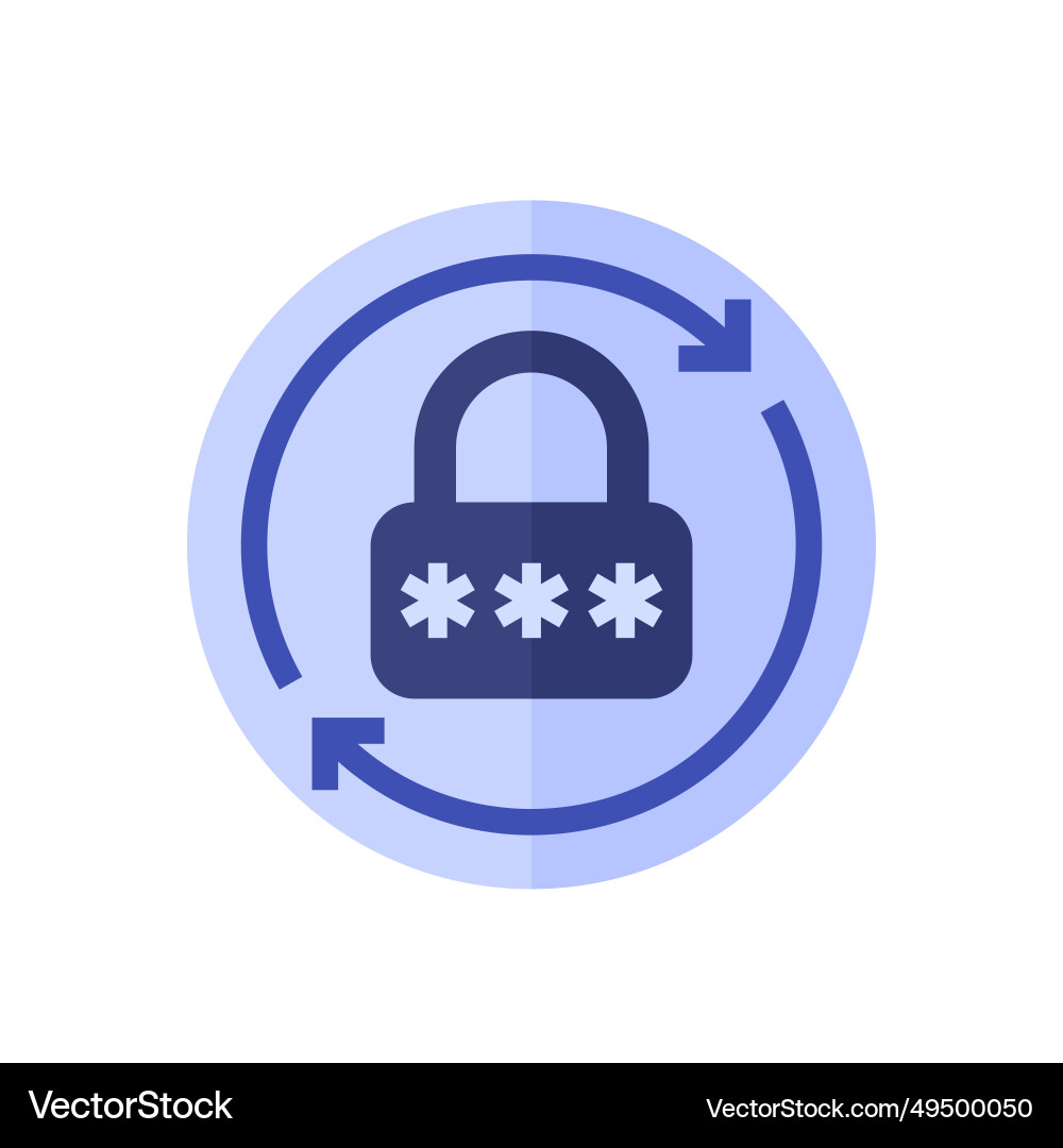 Password reset icon for apps and web flat Vector Image