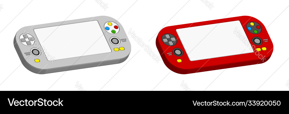 Portable game console with a blank screen Vector Image