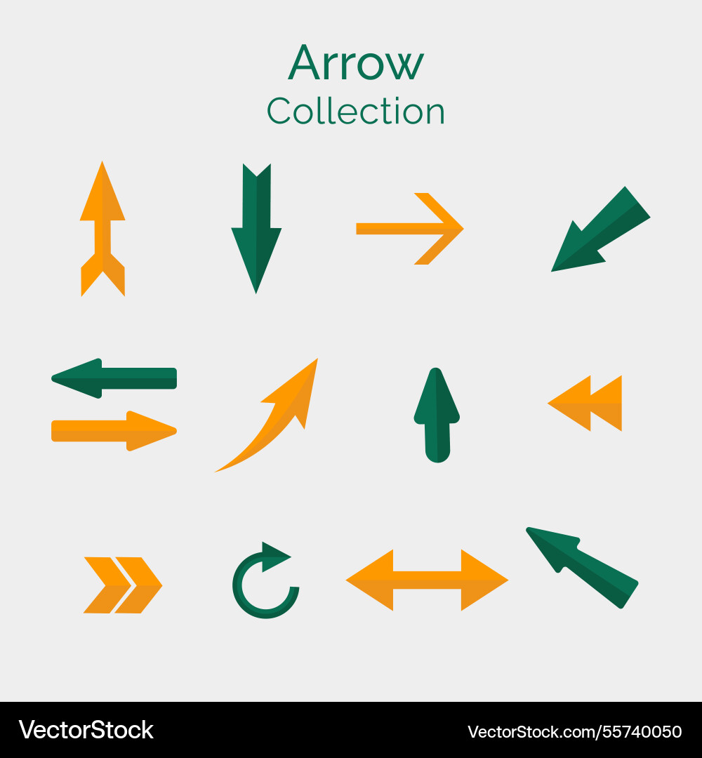 Set of colorful arrows to mark in flat style vector image