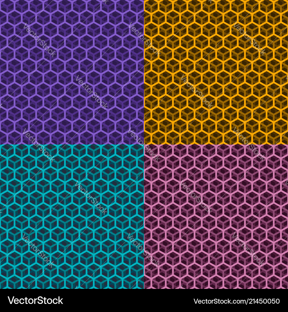 Set of seamless cubic patterns Vector Image
