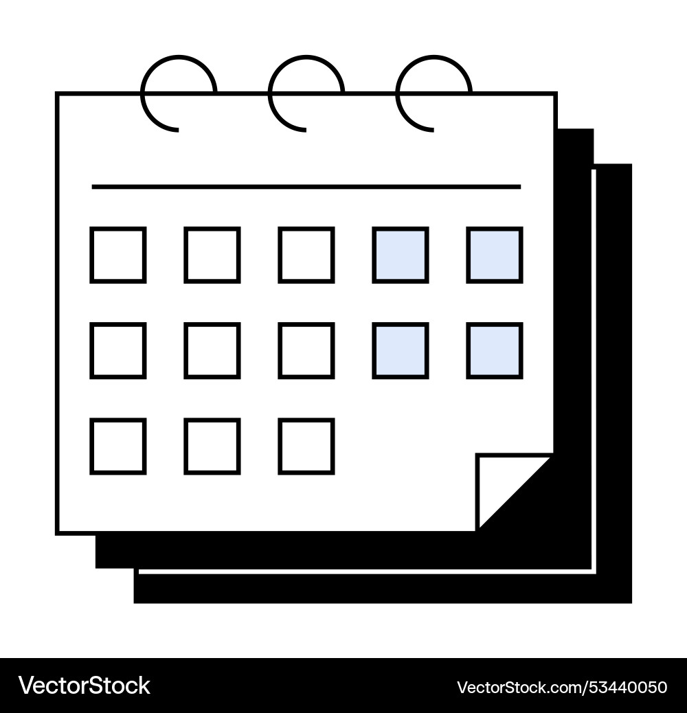 Simple calendar with highlighted dates ideal Simple calendar with highlighted dates ideal vector image