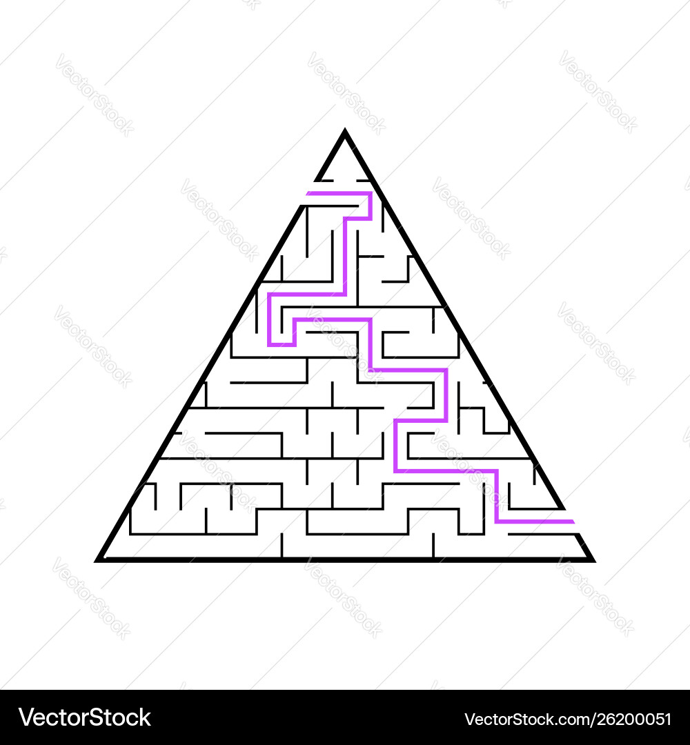 A triangular labyrinth pyramid with black vector image