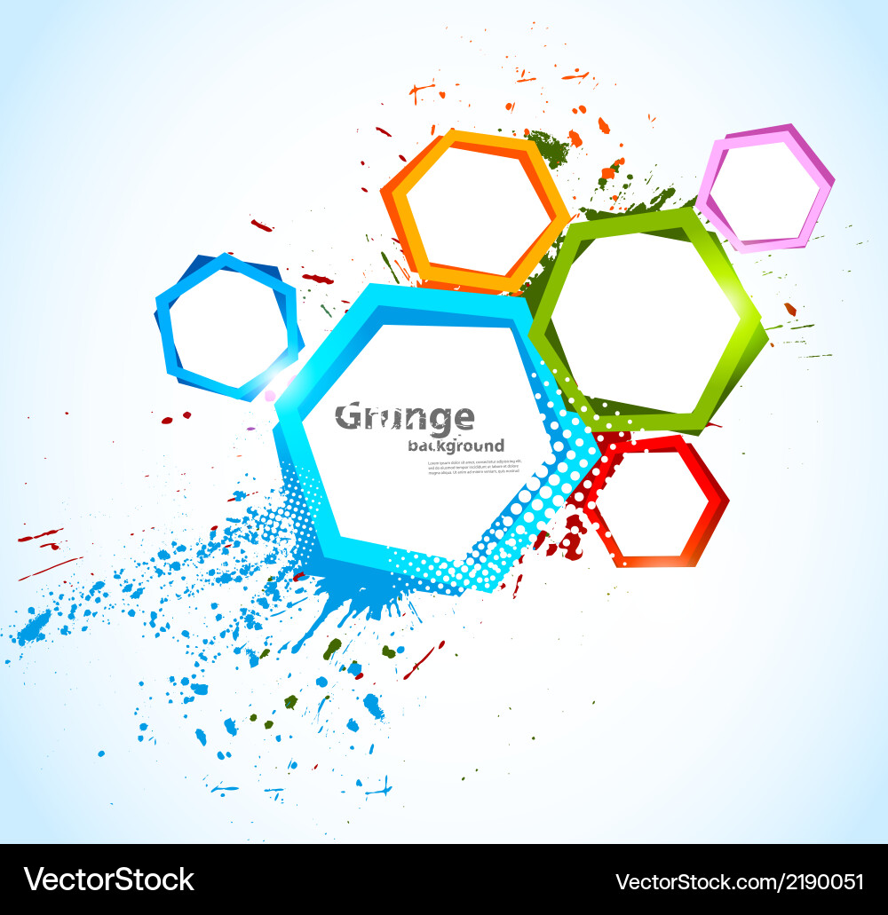 Abstract colorful background with hexagons vector image