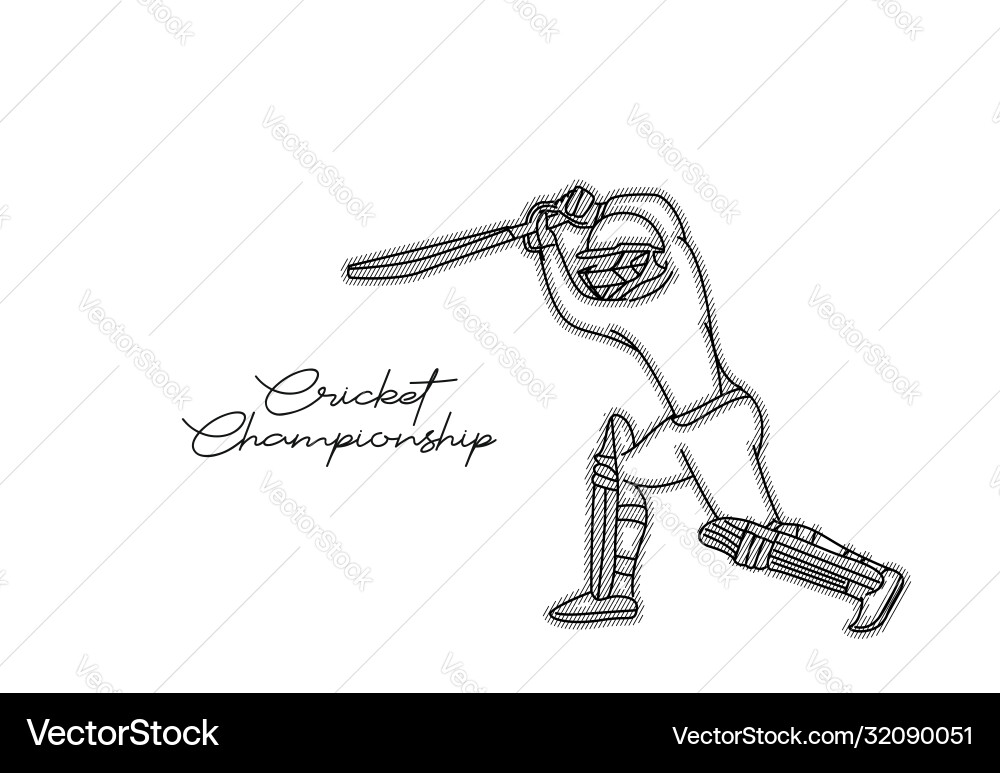 Abstract colorful pattern with batsman and bowler vector image