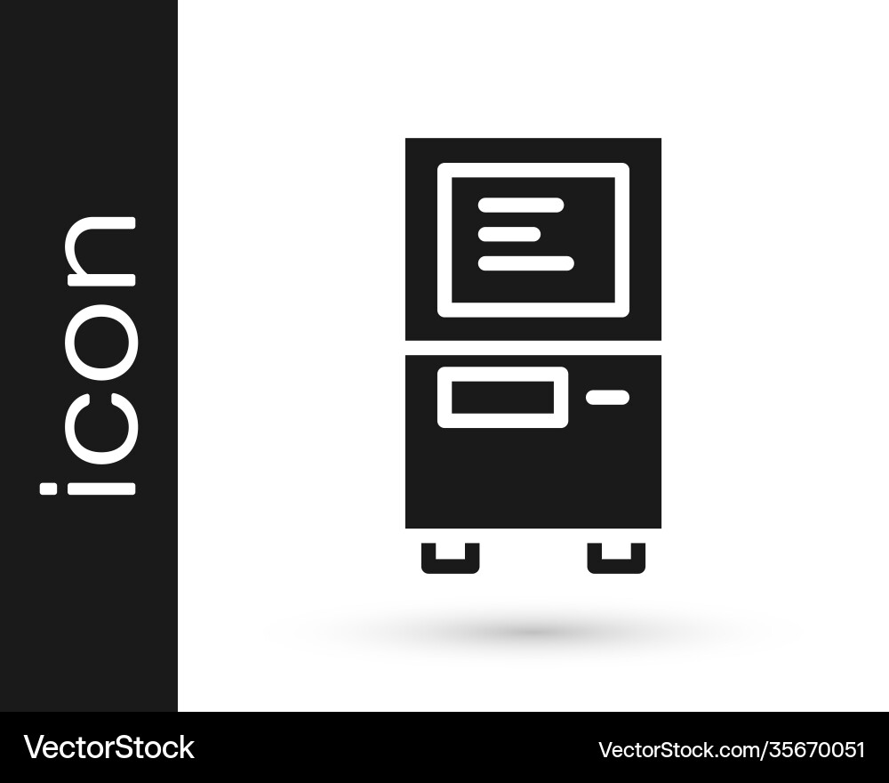 Black atm - automated teller machine icon isolated Black atm - automated teller machine icon isolated vector image