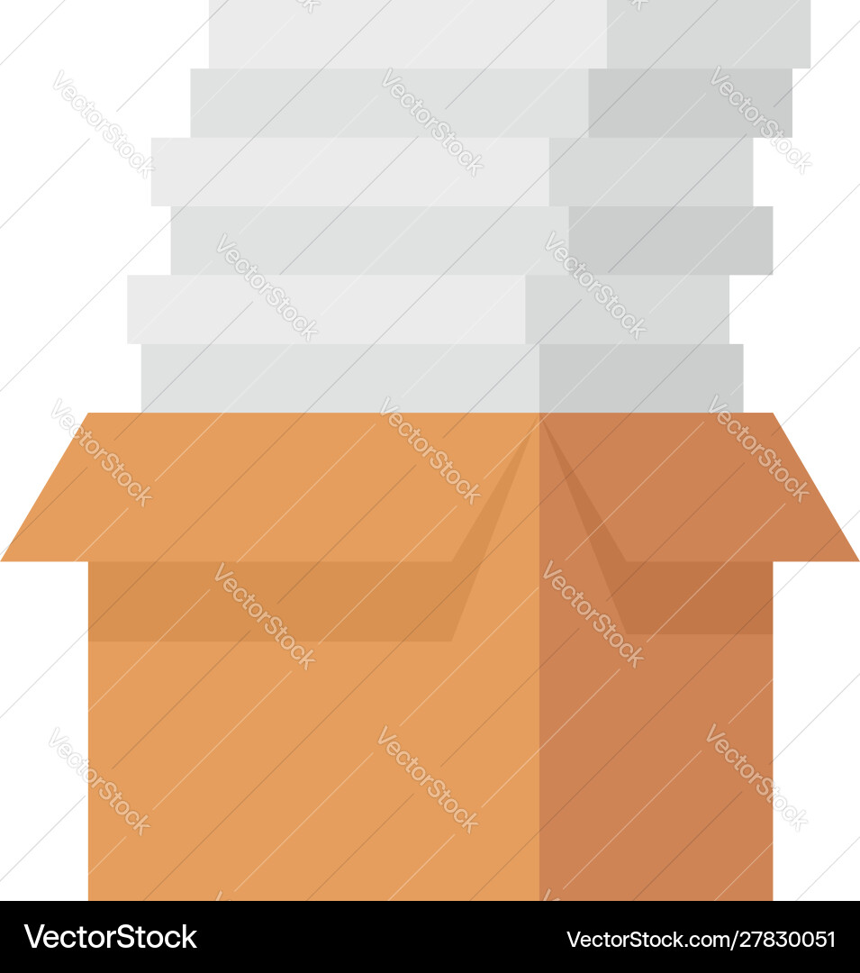 Box with documents icon flat style Box with documents icon flat style vector image