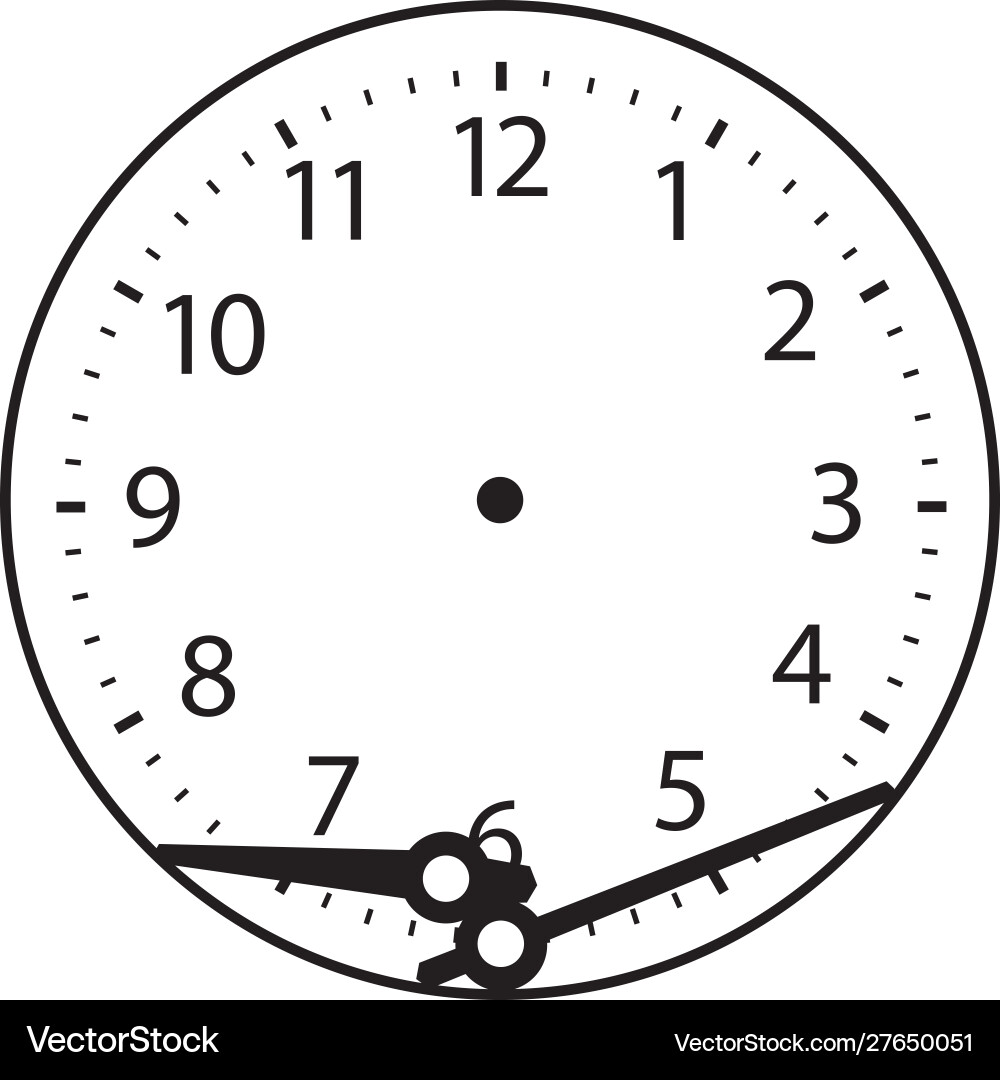 Broken Clock Face - Analog Time Vector Image