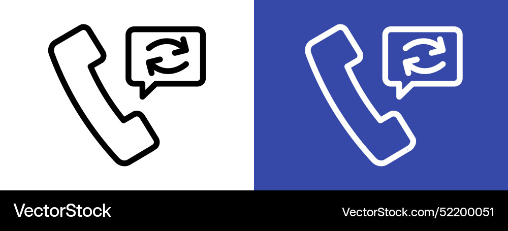 Call back icon logo sign set outline Vector Image