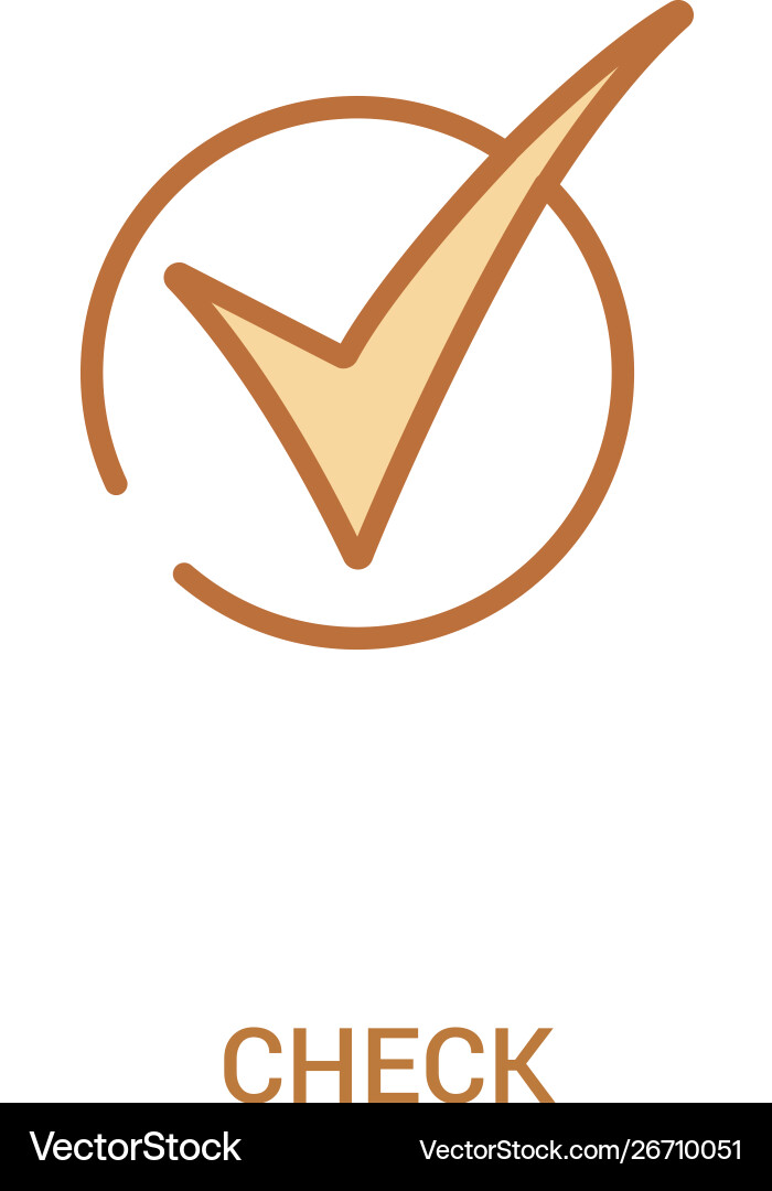 Check concept 2 colored icon simple line element Check concept 2 colored icon simple line element vector image