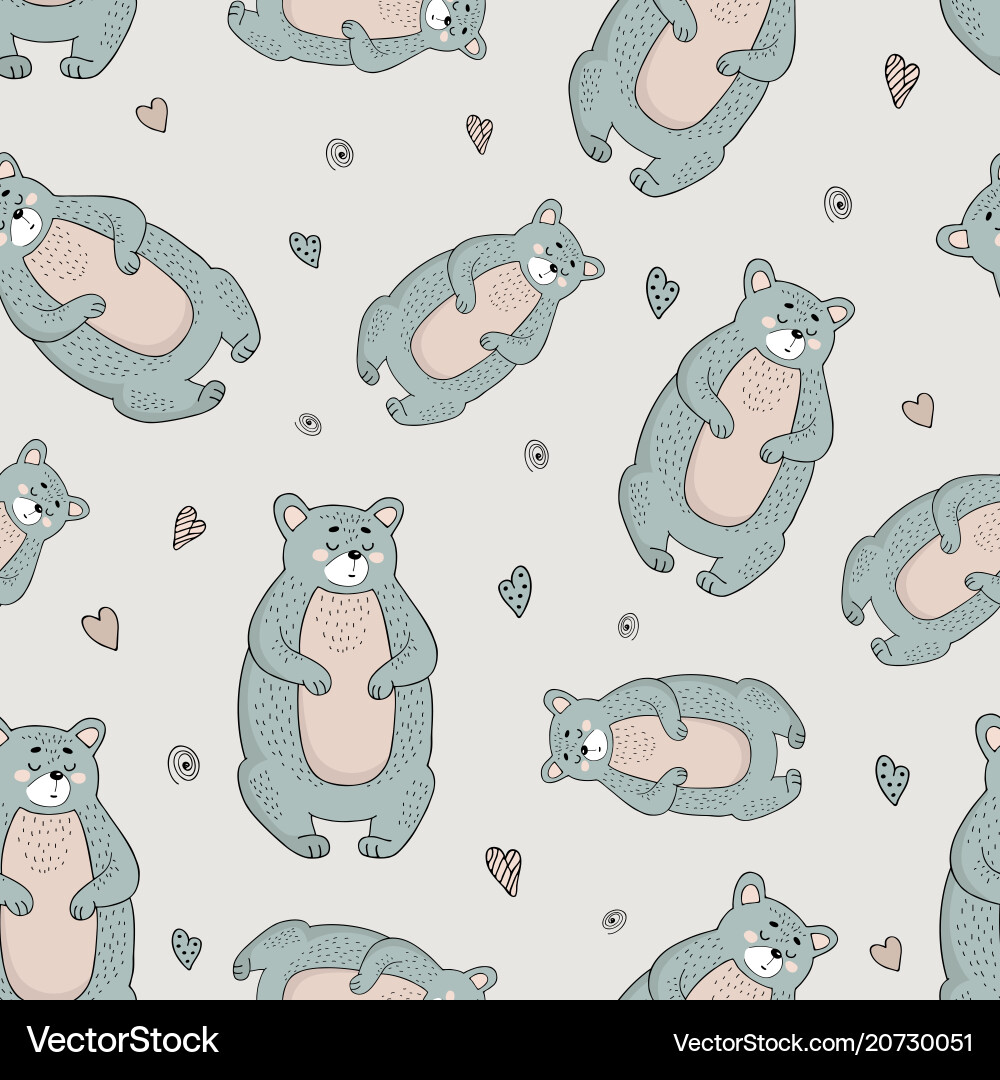 Decorative pattern with bears Vector Image