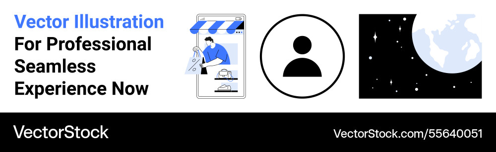 E-commerce setup user profile icon and global E-commerce setup user profile icon and global Vector Image