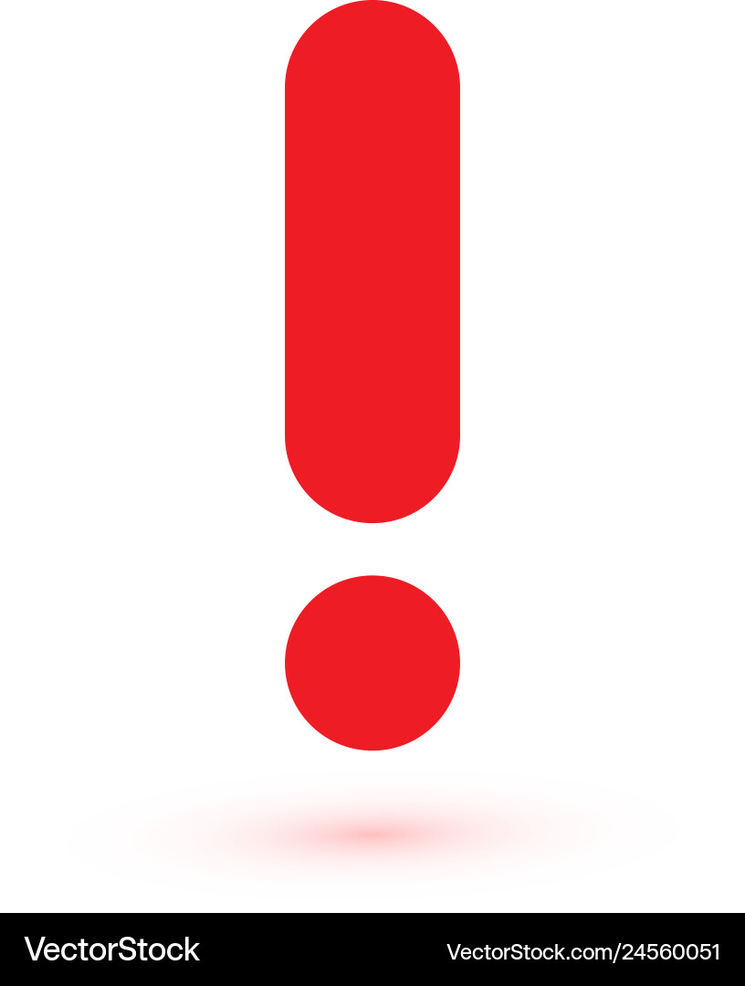 Exclamation mark attention web message danger vector image