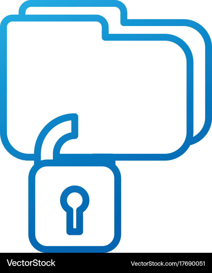 Folder file security protection data digital vector image