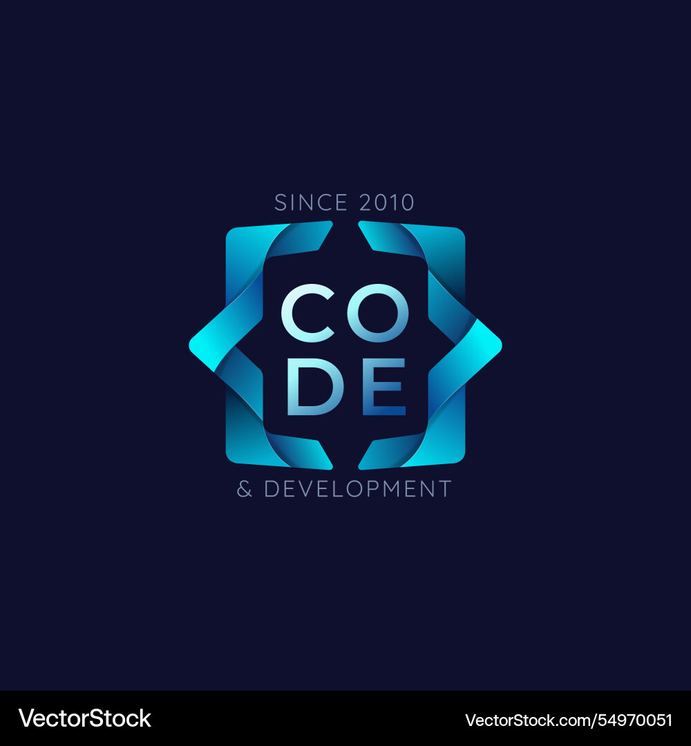Gradient code and development logo Vector Image