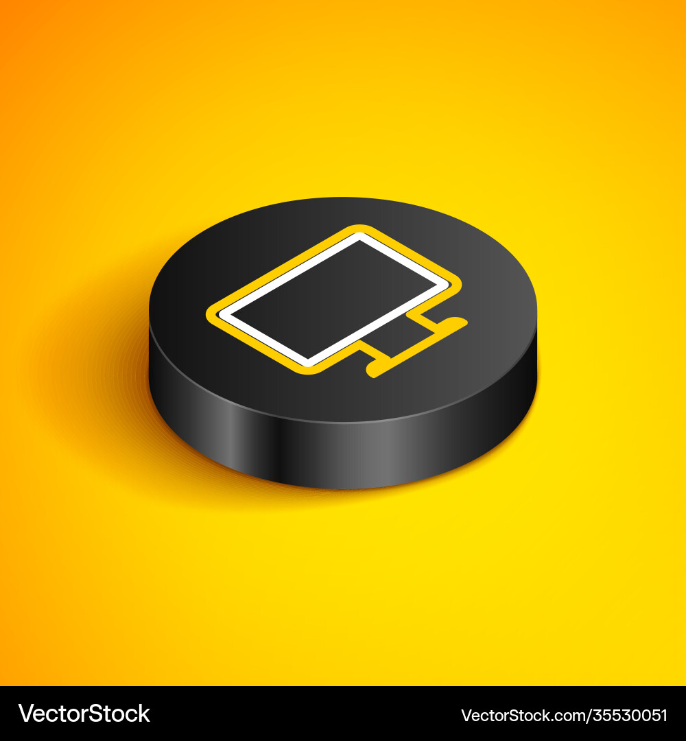 Isometric line computer monitor screen icon Vector Image