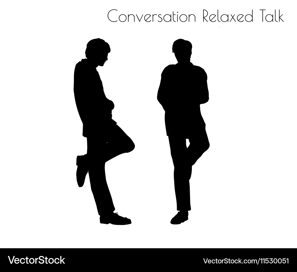 Man in conversation relaxed talk pose vector image