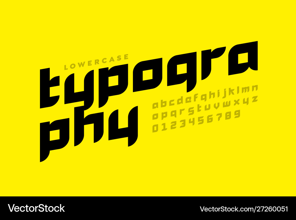 Modern style lowercase font design alphabet Modern style lowercase font design alphabet vector image