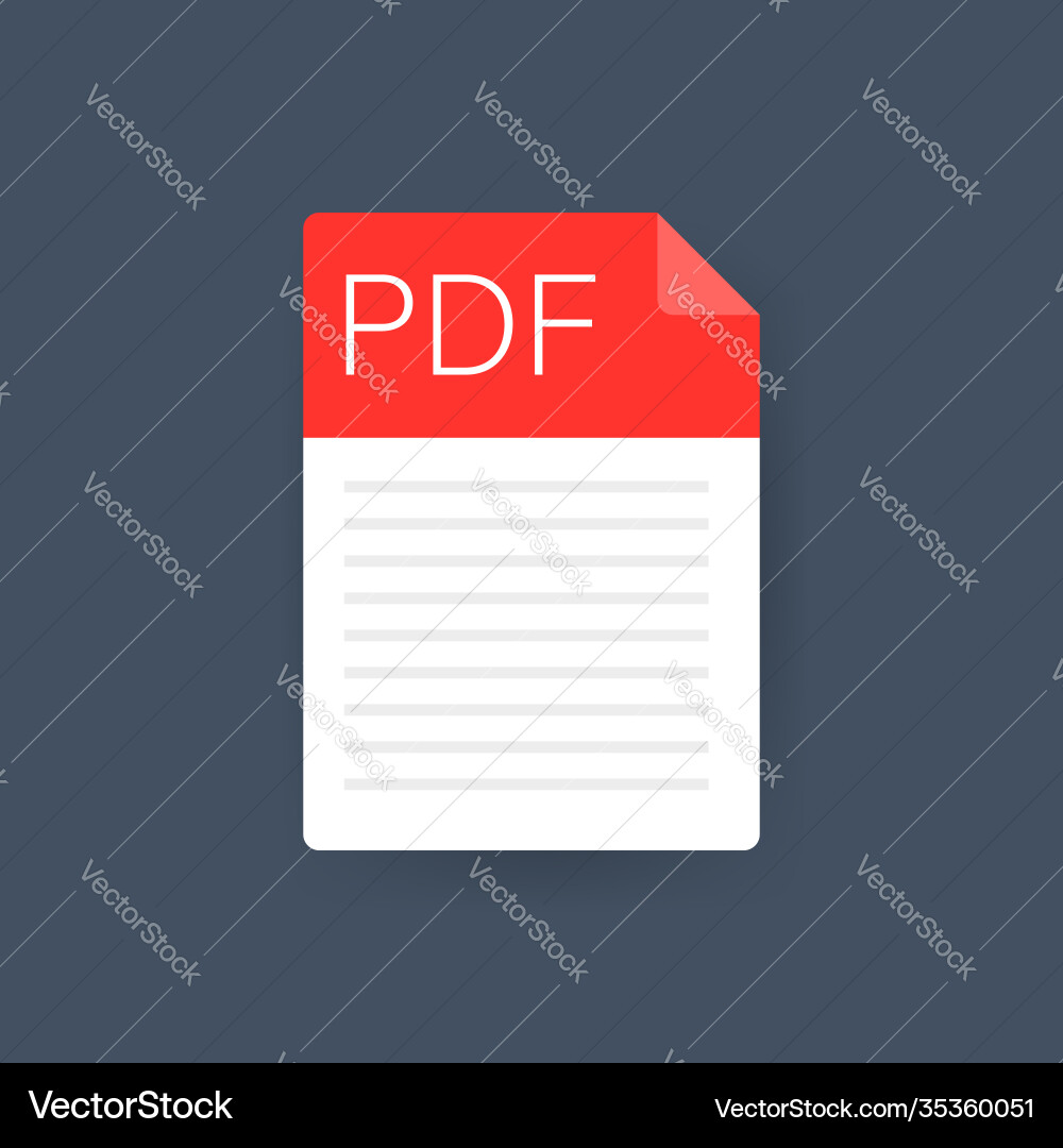 Pdf file icon spreadsheet document type modern Vector Image