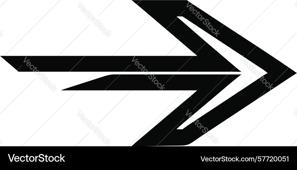 Pointed tail solid right arrow icon design vector image