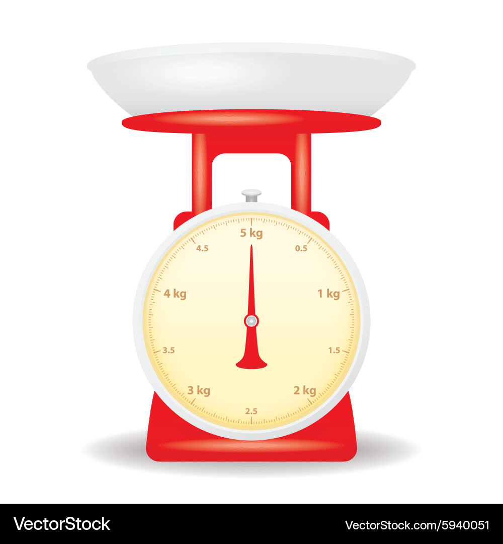 Red color weight scale market isolate on white – Royalty-Free Vector |  VectorStock, image size:1000x1080