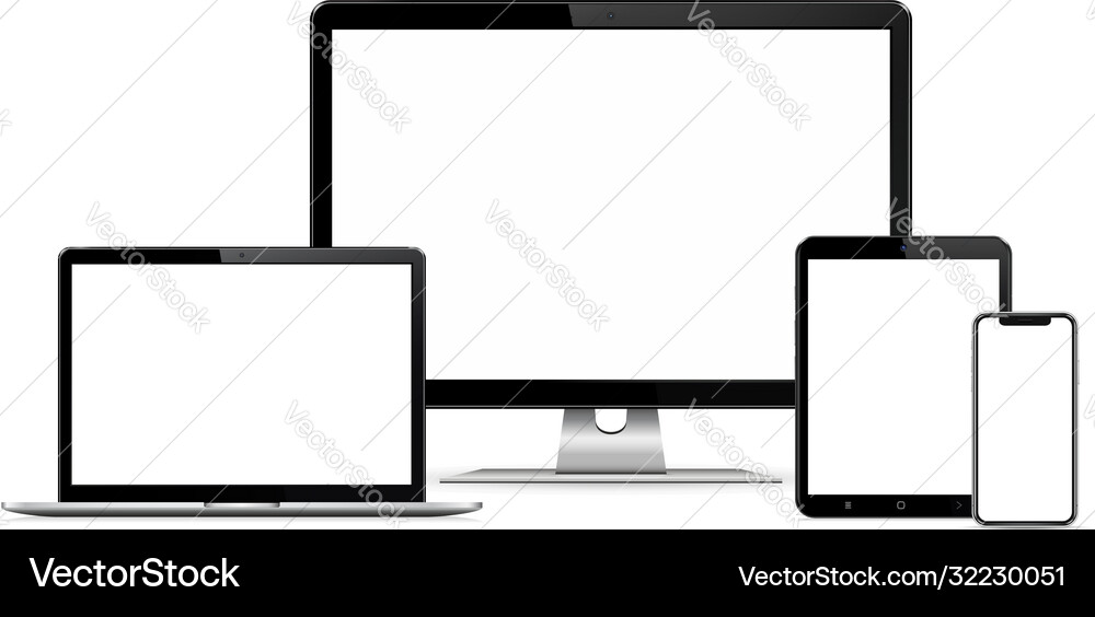 Responsive Web-Design Computer-Anzeige mit Laptop Responsive Web-Design Computer-Anzeige mit Laptop vektorbild