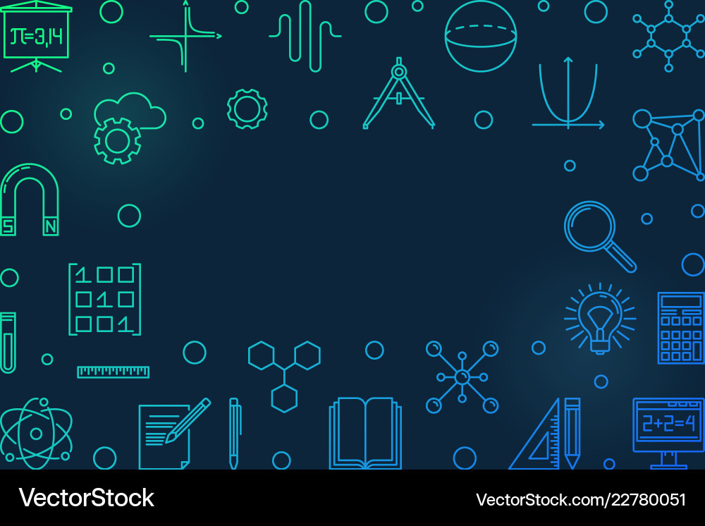 Science technology engineering and math blue Vector Image