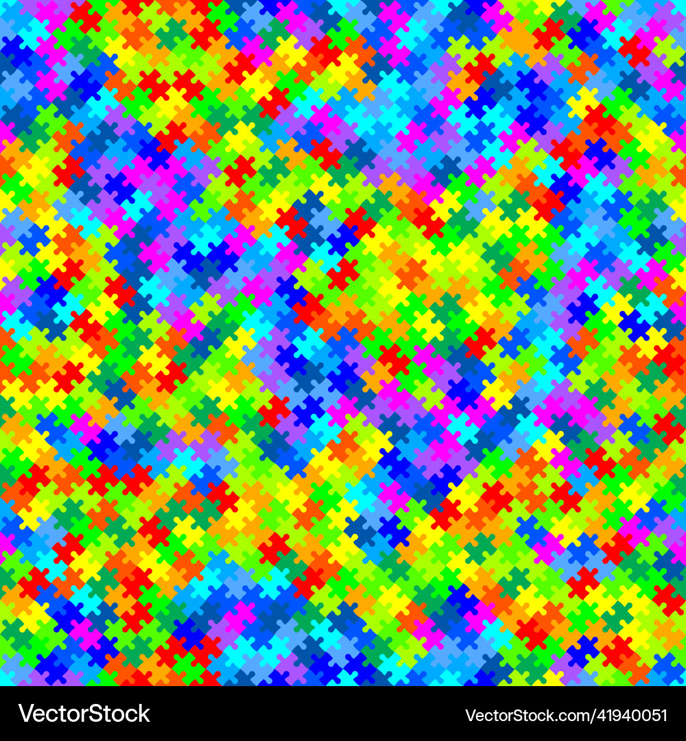 Seamless colorful pattern with puzzles jigsaw Seamless colorful pattern with puzzles jigsaw Vector Image