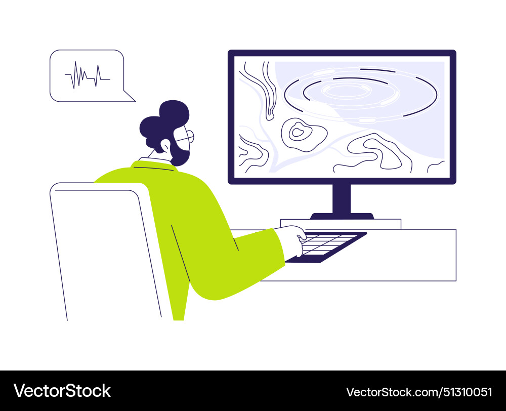 Seismic wave simulation software abstract concept Seismic wave simulation software abstract concept vector image