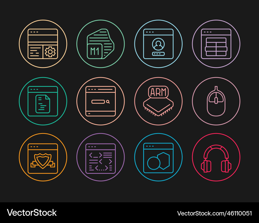 Set line headphones computer mouse create Set line headphones computer mouse create Vector Image