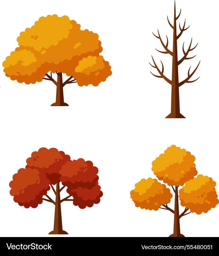 Tree color icons Vector Image
